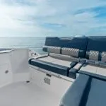 Cockpit with Ultra Fabrics Dune upholstery and SeaDek inlay