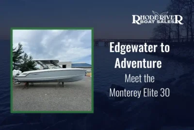 Monterey Elite 30 cruising near Edgewater on Chesapeake Bay during a sunny day trip.